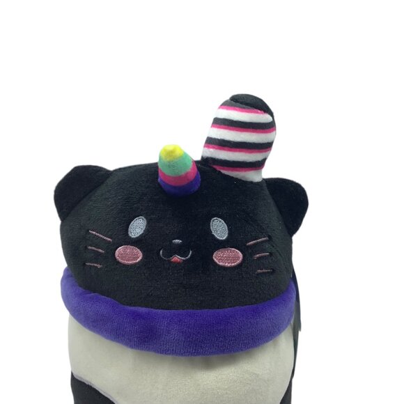 Puchi Gumi Black Cat Boba Plush Toy 9" Black & White Soft Stuffed Animal NEW - Picture 3 of 6